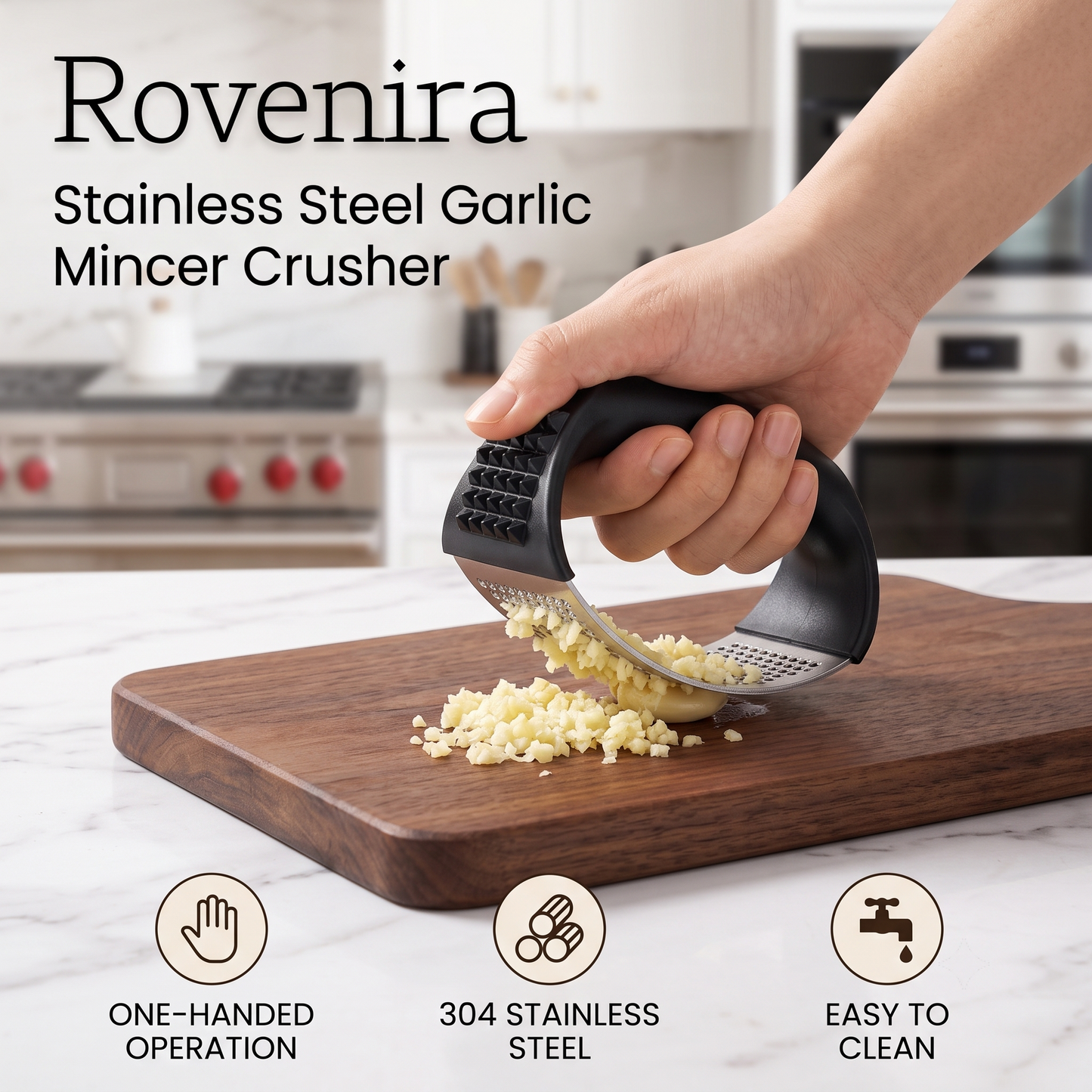 Rovenira® Stainless Steel Garlic Mincer Crusher