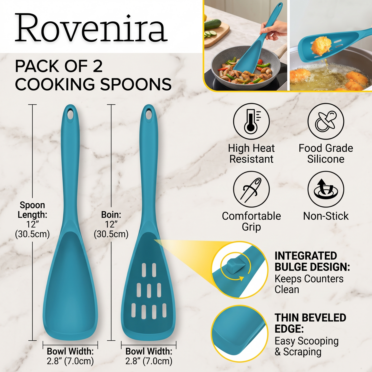 Rovenira® Pack of 2 Cooking Spoons