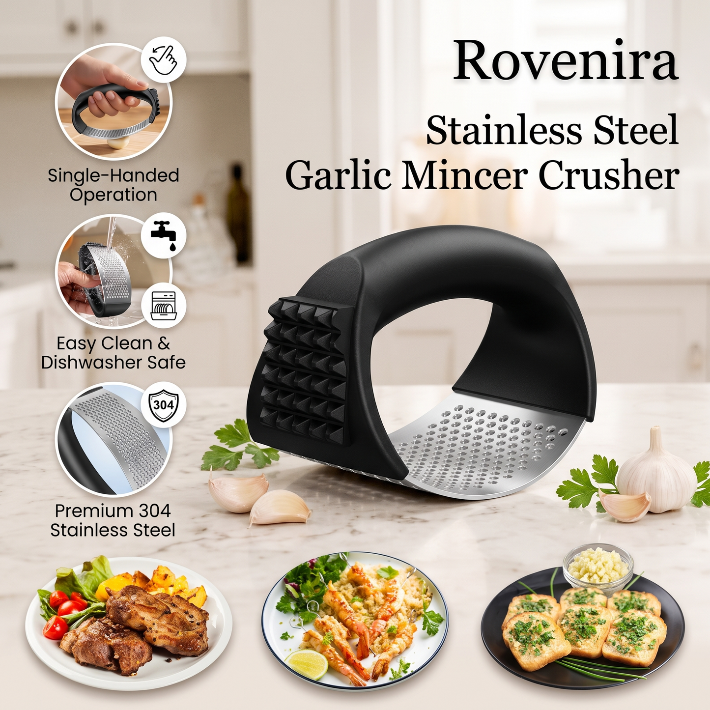 Rovenira® Stainless Steel Garlic Mincer Crusher